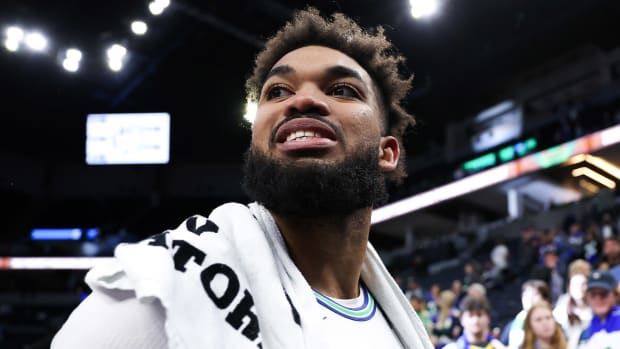 Karl-Anthony Towns interviews with Bally Sports North after a Timberwolves win.